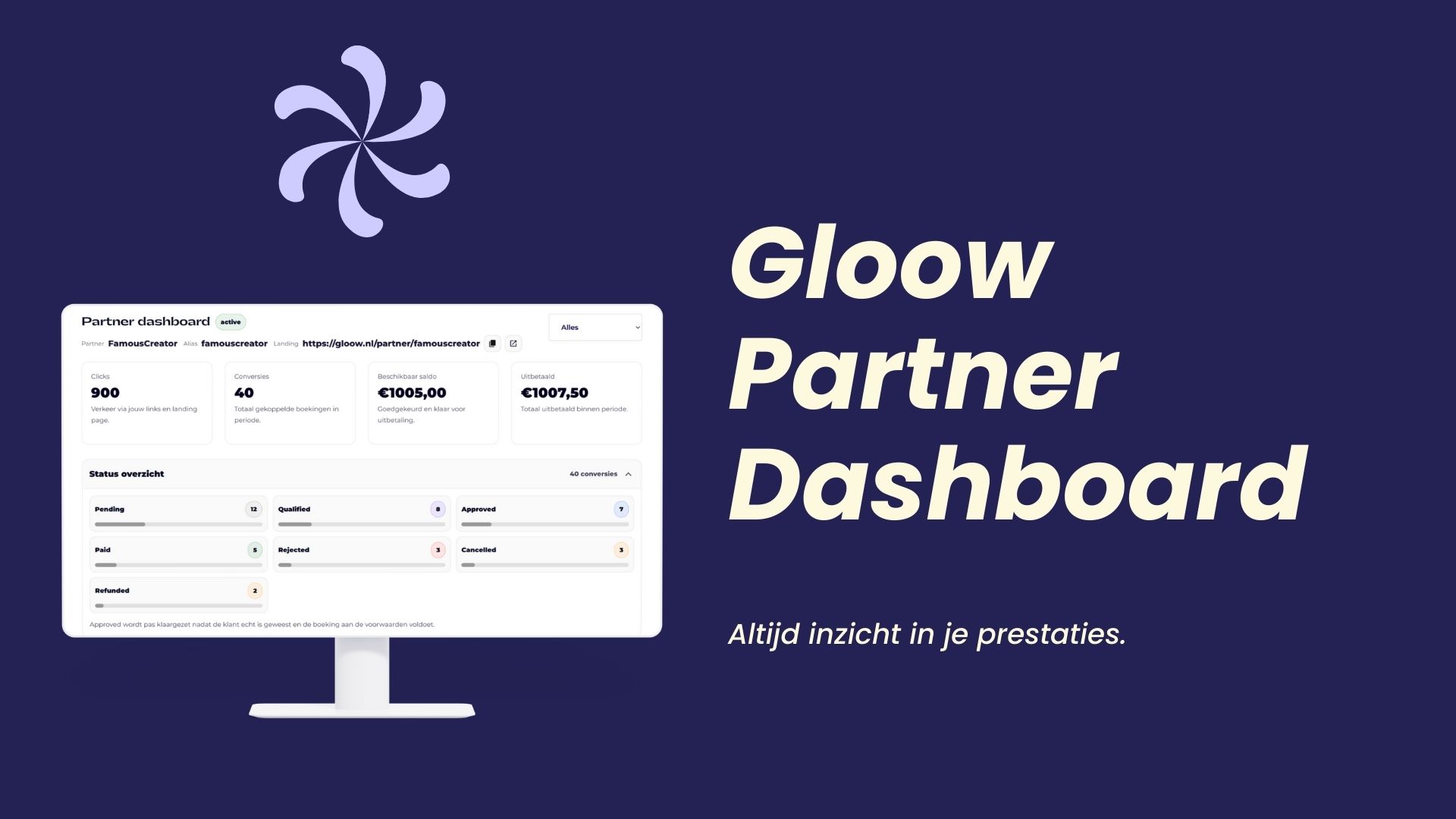 Gloow partner dashboard