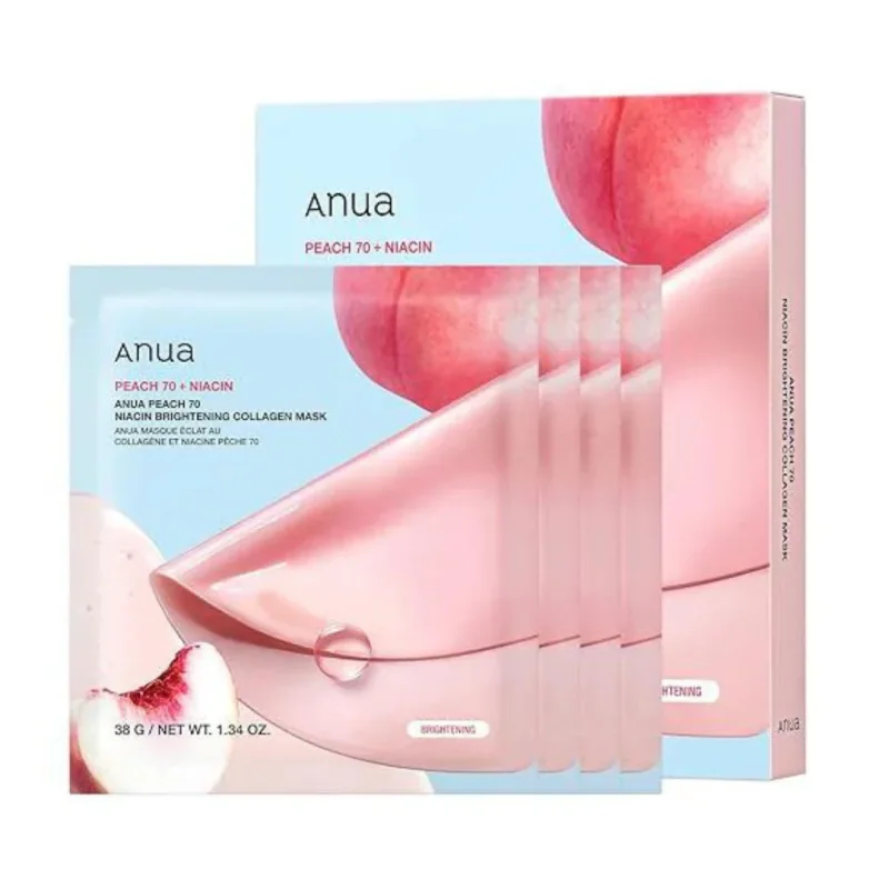 ANUA Peach 70 Niacin Brightening Collagen Mask  (1-sheet, set van 4)