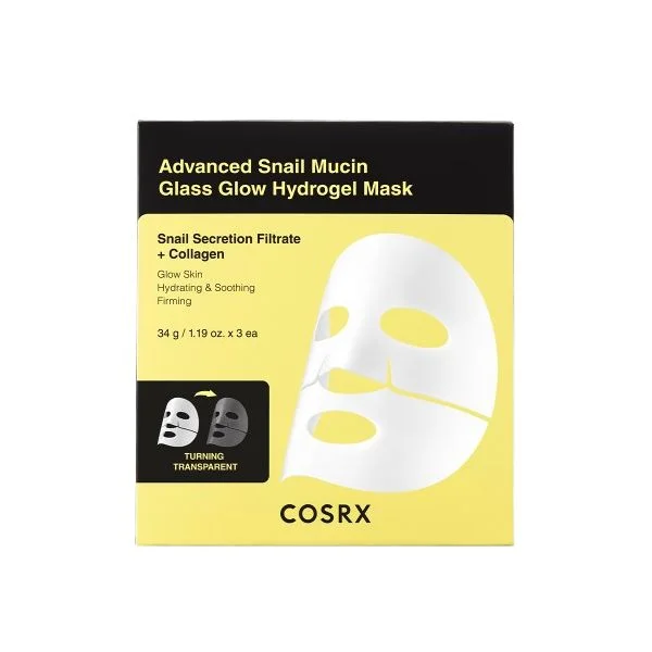 COSRX Advanced Snail Mucin Glass Glow Hydrogel Mask 3-Pack